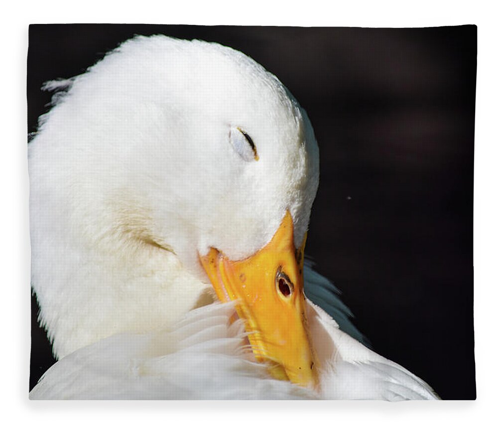 Pekin Duck Fleece Blanket featuring the photograph Aw Shucks by Mary Ann Artz
