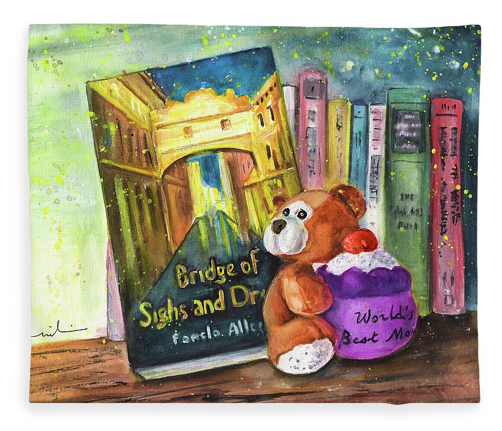 Truffle Mcfurry Fleece Blanket featuring the painting Baby Bear by Miki De Goodaboom