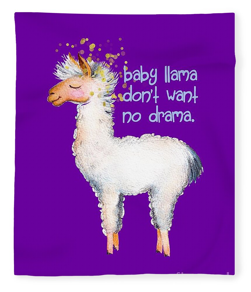 Baby llama don't want no drama Fleece Blanket