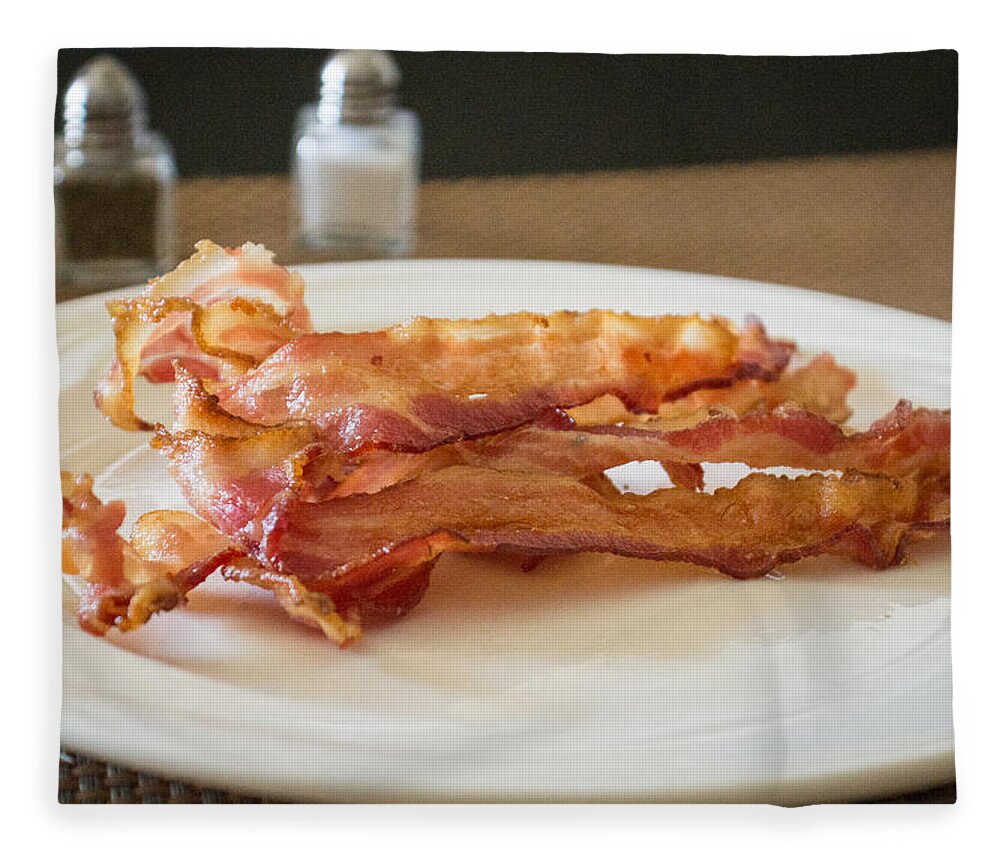 Bacon Fleece Blanket featuring the photograph Bacon Breakfast by Wade Brooks