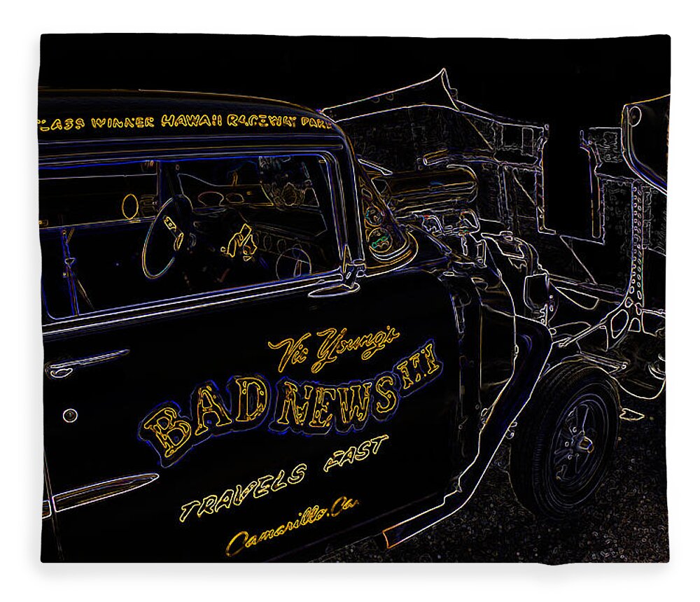 Chevy Fleece Blanket featuring the digital art Bad News Travels Fast by Darrell Foster