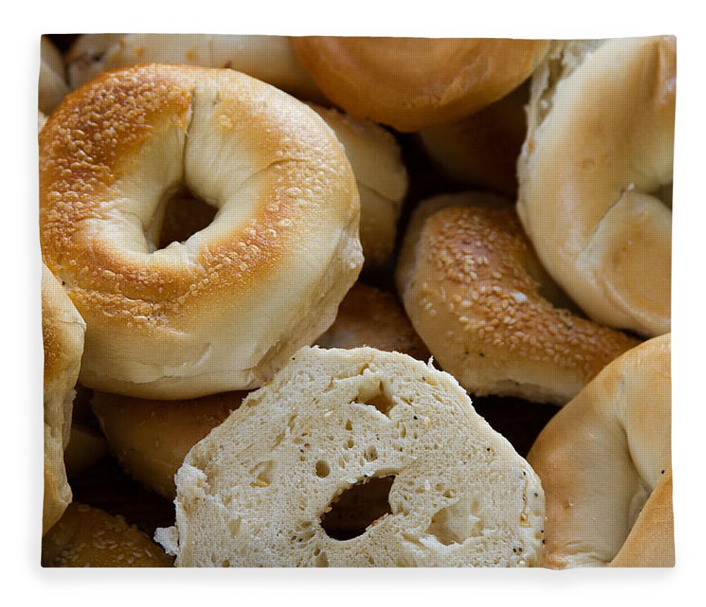 Food Fleece Blanket featuring the photograph Bagels 1 by Michael Fryd