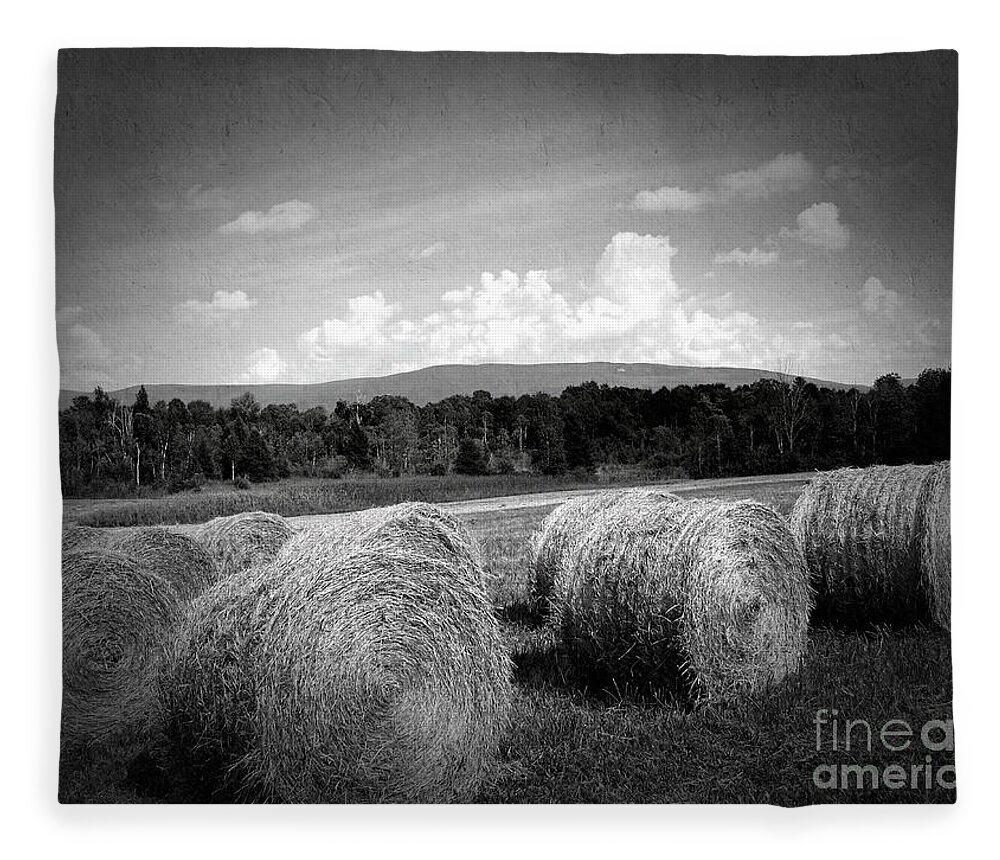 Bales Fleece Blanket featuring the photograph Bales in Monochrome by Onedayoneimage Photography