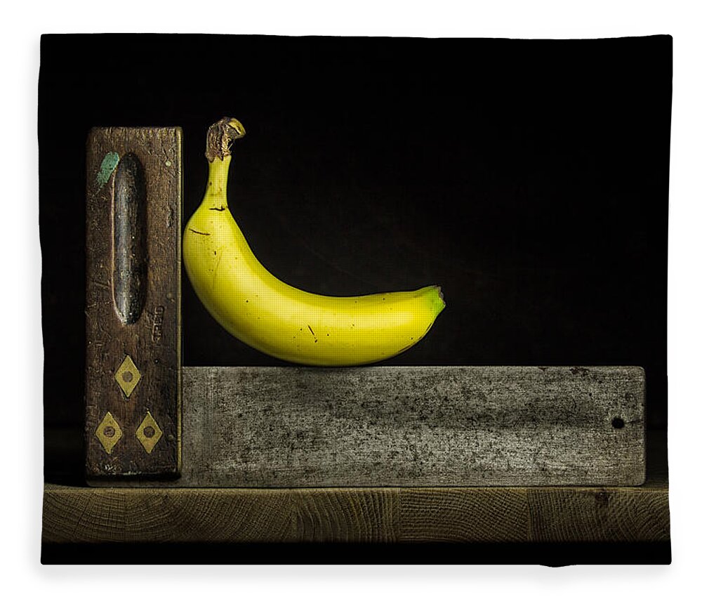 Banana Fleece Blanket featuring the photograph Bananas ain't square by Nigel R Bell