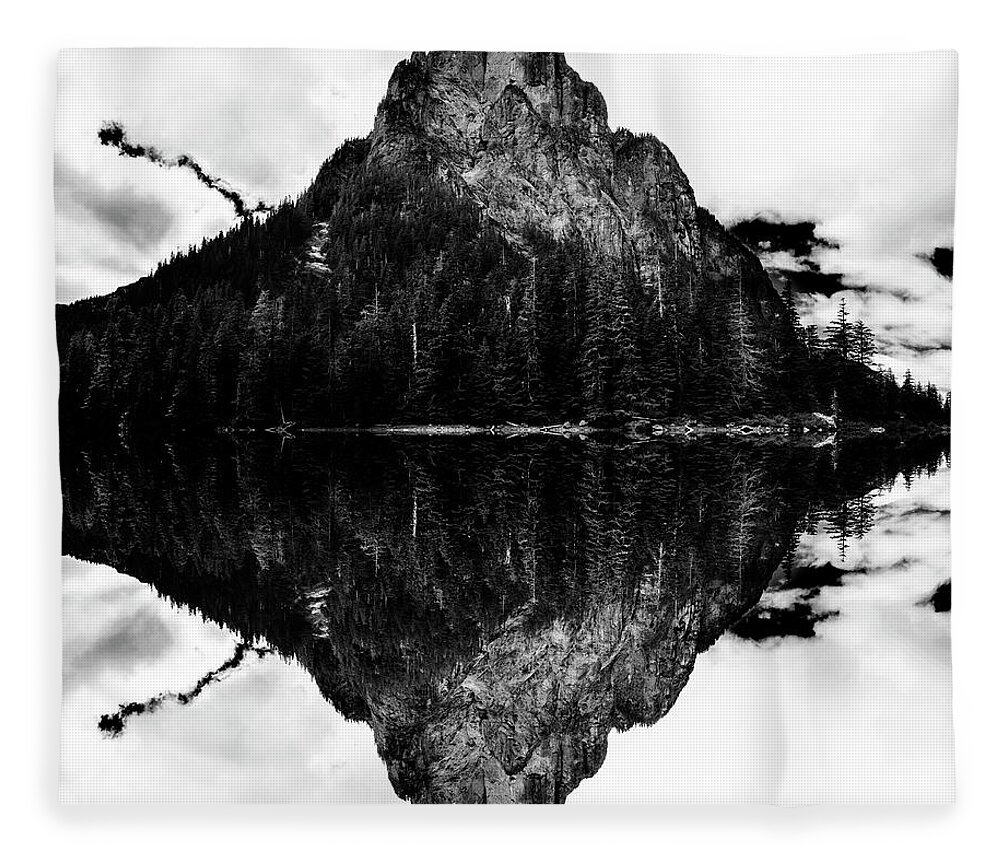 Epic Fleece Blanket featuring the digital art Baring Mountain Reflection by Pelo Blanco Photo