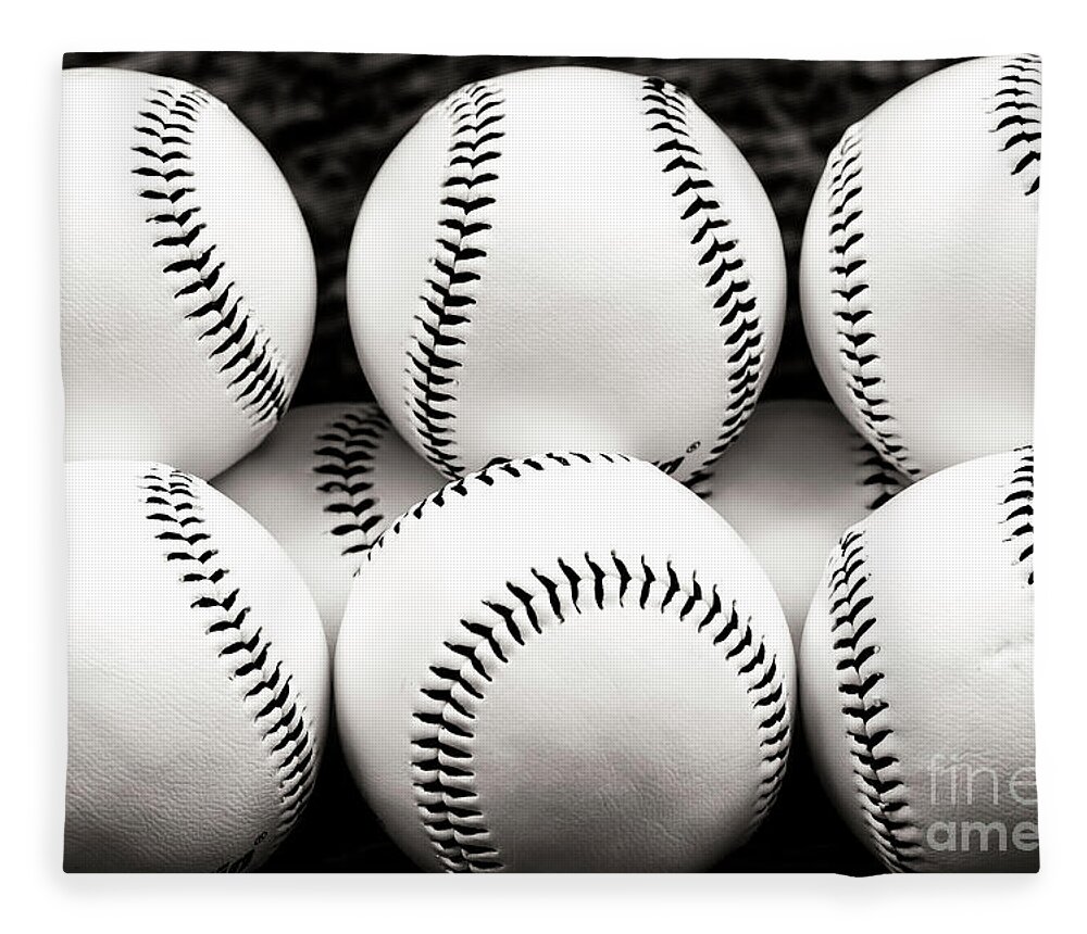 Game Balls Fleece Blanket featuring the photograph Baseballs by John Rizzuto