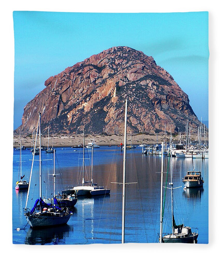 Bay View Detail Morro Bay California Fleece Blanket featuring the photograph Bay View Detail Morro Bay California by Barbara Snyder