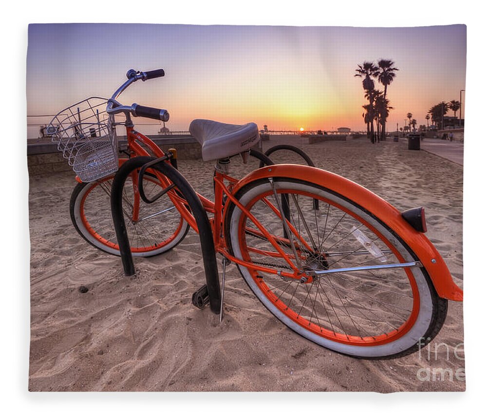 Yhun Suarez Fleece Blanket featuring the photograph Beach Bike by Yhun Suarez