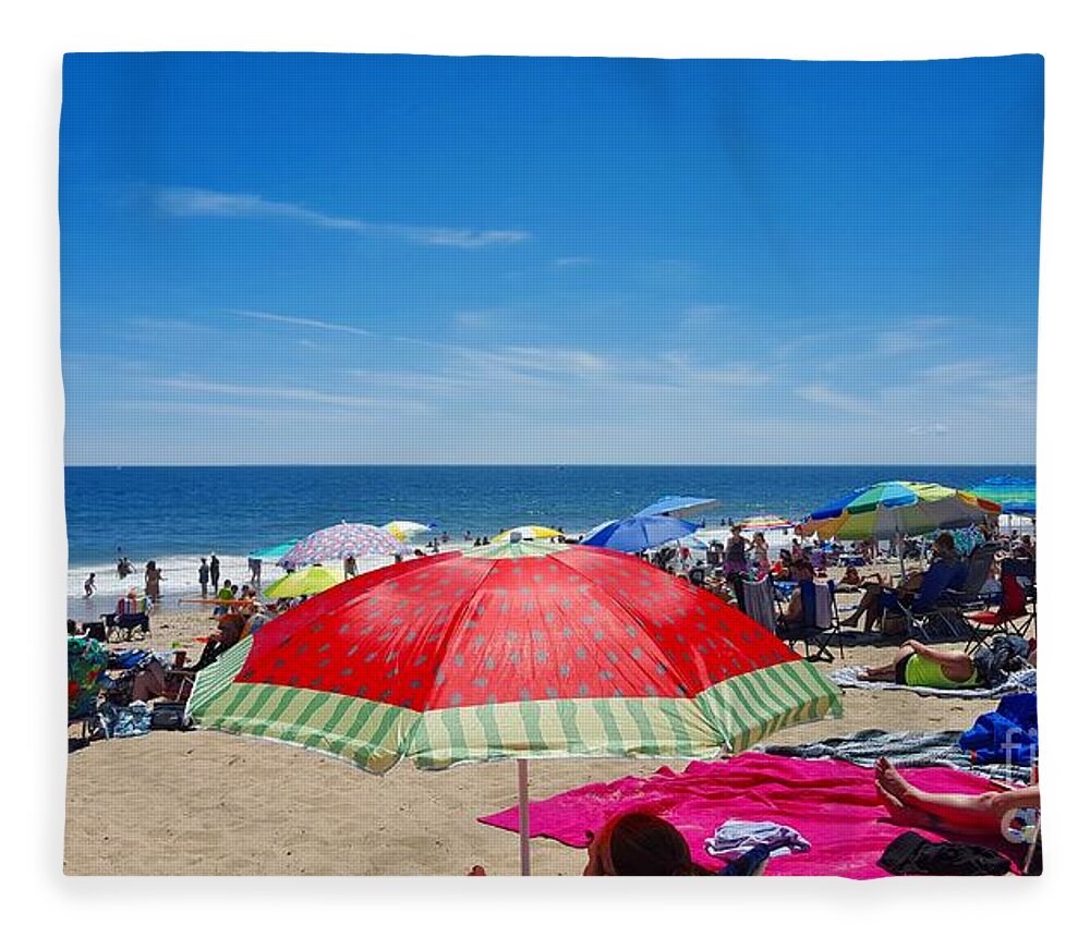 Beach Fleece Blanket featuring the photograph Beach Day by Dani McEvoy