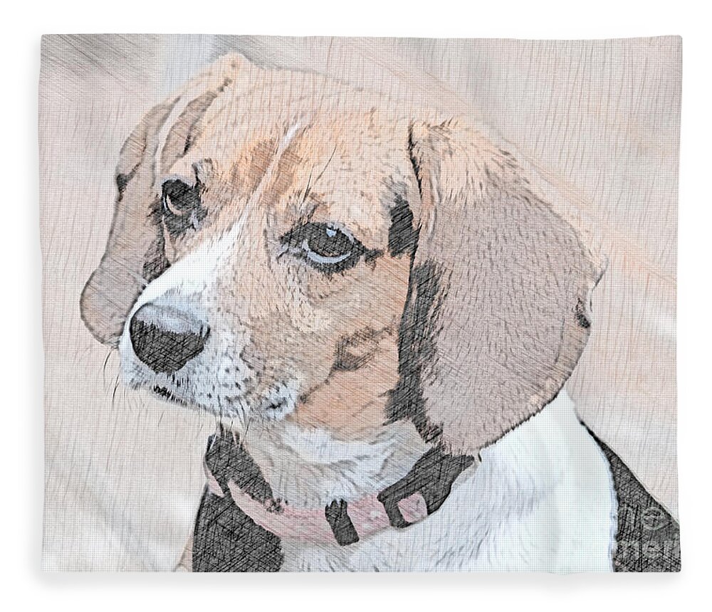 Beagles Fleece Blanket featuring the digital art Beagles are the Cutest by Sherry Hallemeier