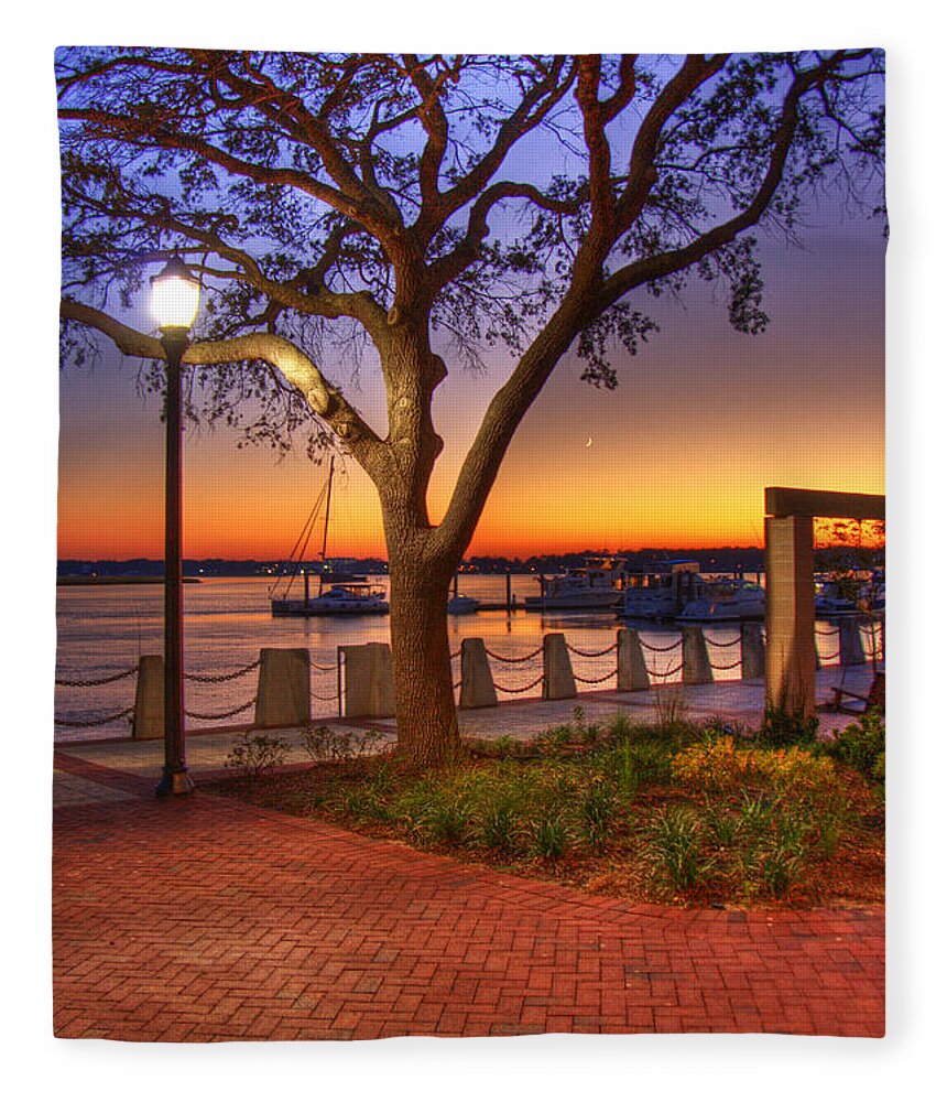 Park Fleece Blanket featuring the photograph Beaufort Waterfront by Ches Black