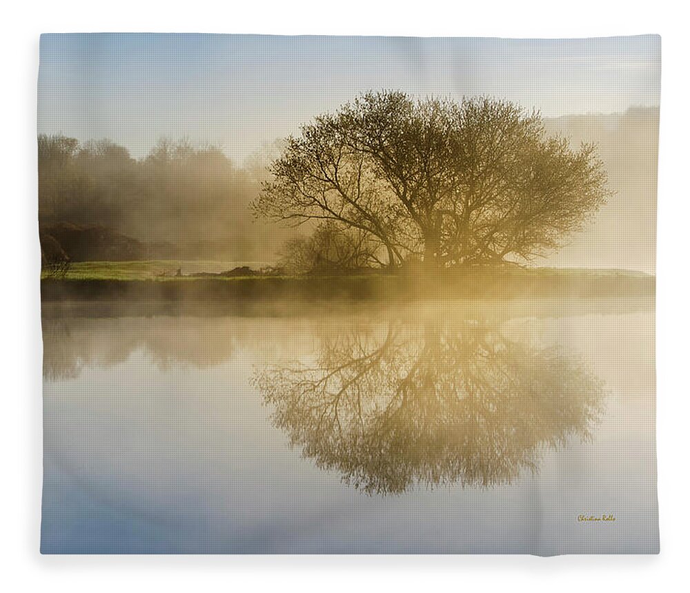 Sunrise Fleece Blanket featuring the photograph Beautiful Misty River Sunrise by Christina Rollo