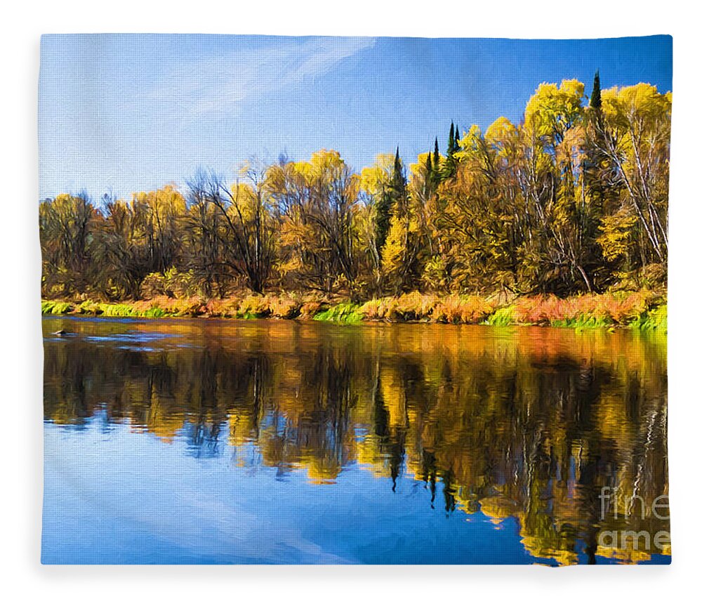 Minnesota Fleece Blanket featuring the photograph Beauty on the Big Fork by Lori Dobbs