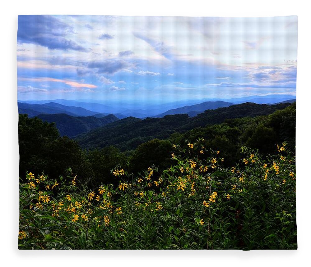 Blue Ridge Parkway Fleece Blanket featuring the photograph Before Sunset On The Blue Ridge Parkway by Carol Montoya