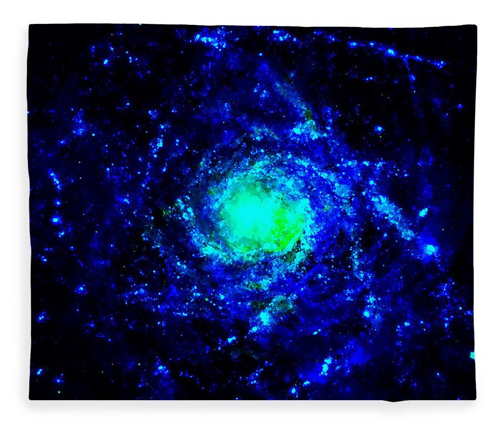 Abstract Fleece Blanket featuring the mixed media Beginning of the Universe by Stacey Chiew