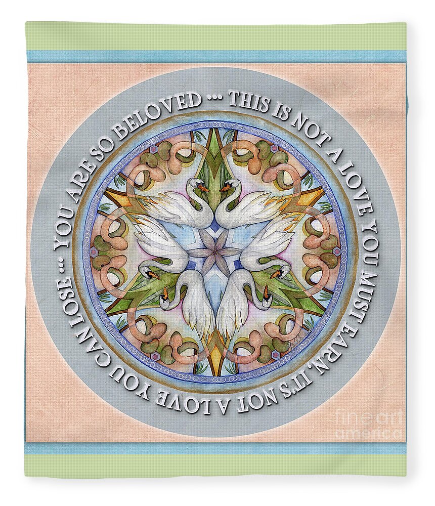 Mandala Fleece Blanket featuring the painting Beloved Mandala Prayer by Jo Thomas Blaine