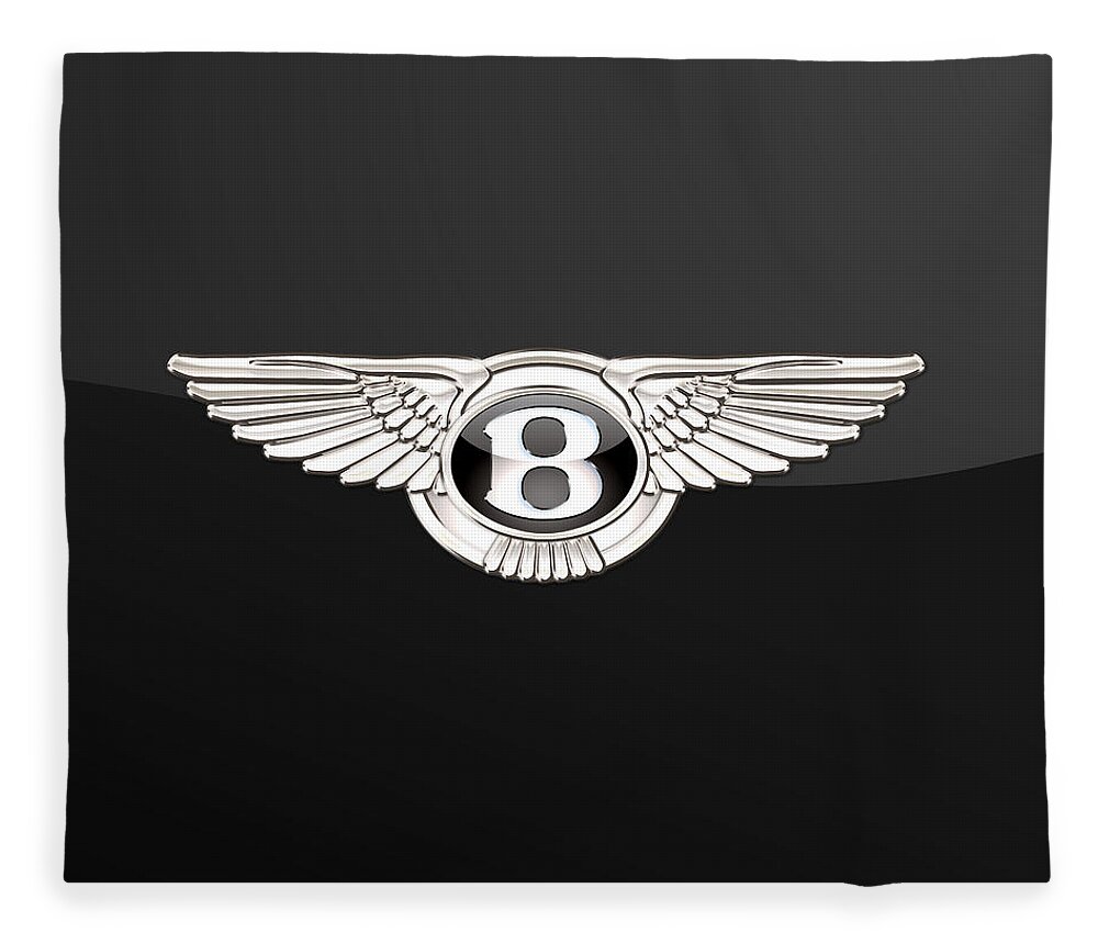 'wheels Of Fortune' By Serge Averbukh Fleece Blanket featuring the photograph Bentley - 3 D Badge On Black by Serge Averbukh