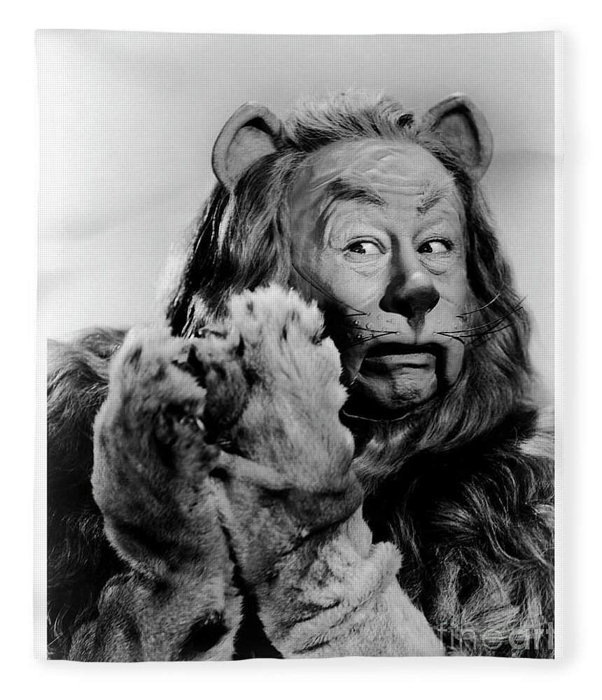The Wizard Of Oz Fleece Blanket featuring the photograph Cowardly Lion in The Wizard of Oz by Doc Braham