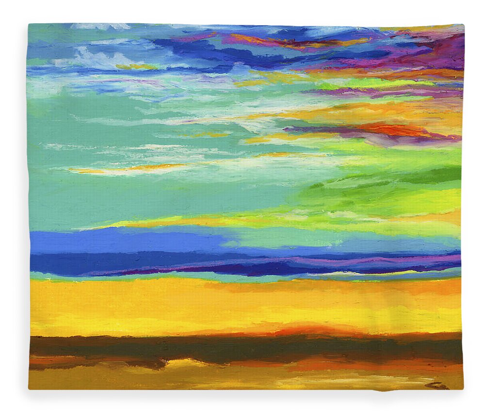 Landscape Fleece Blanket featuring the painting Big Sky by Stephen Anderson