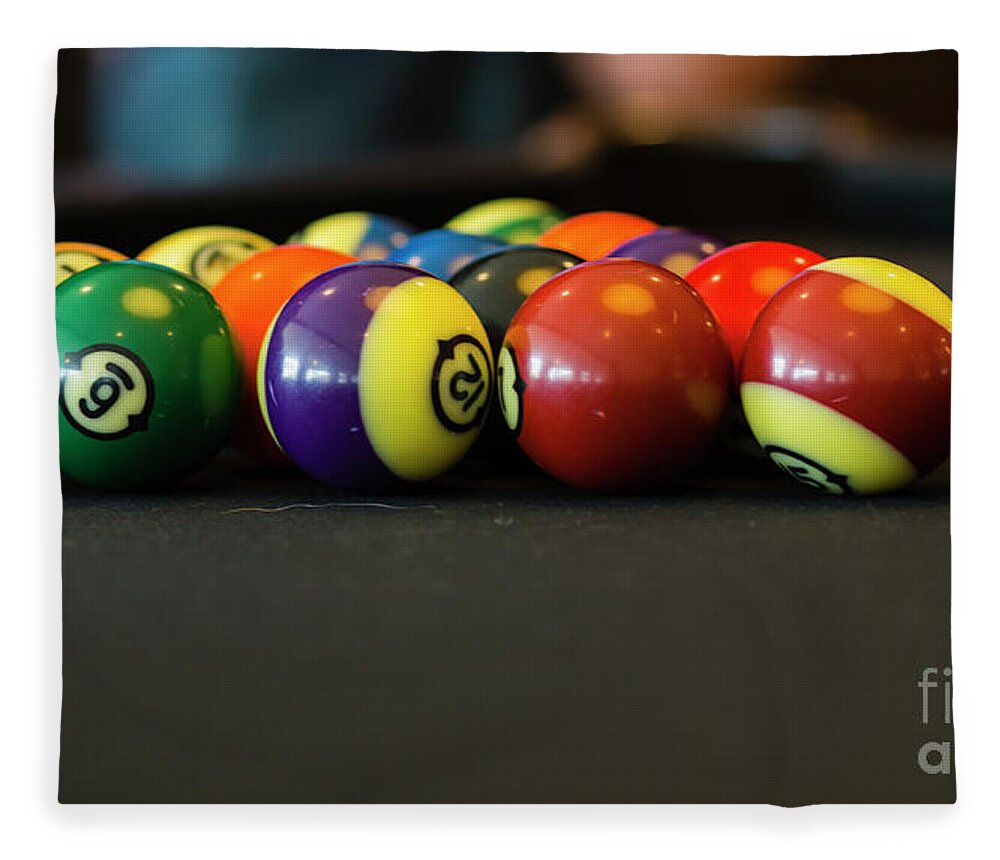Billiards Fleece Blanket featuring the photograph Billiard balls by Agnes Caruso