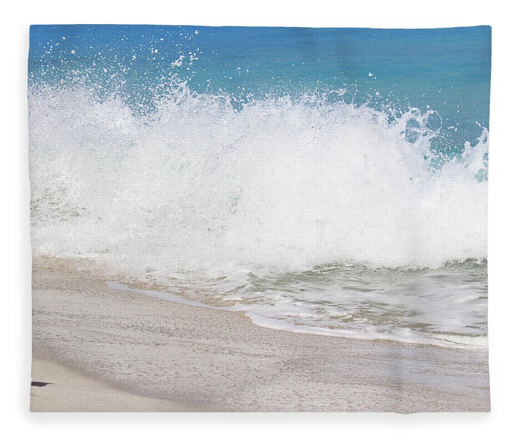 Wave Fleece Blanket featuring the photograph Bimini Wave Sequence 3 by Samantha Delory