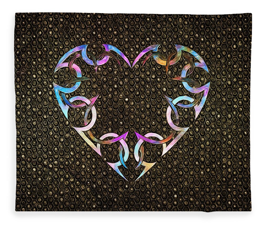 Love Fleece Blanket featuring the digital art Binding Lines Of The Heart by Bill and Linda Tiepelman