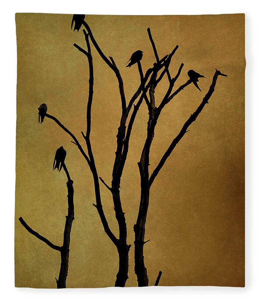 Birds Fleece Blanket featuring the photograph Birds in Tree by David Gordon