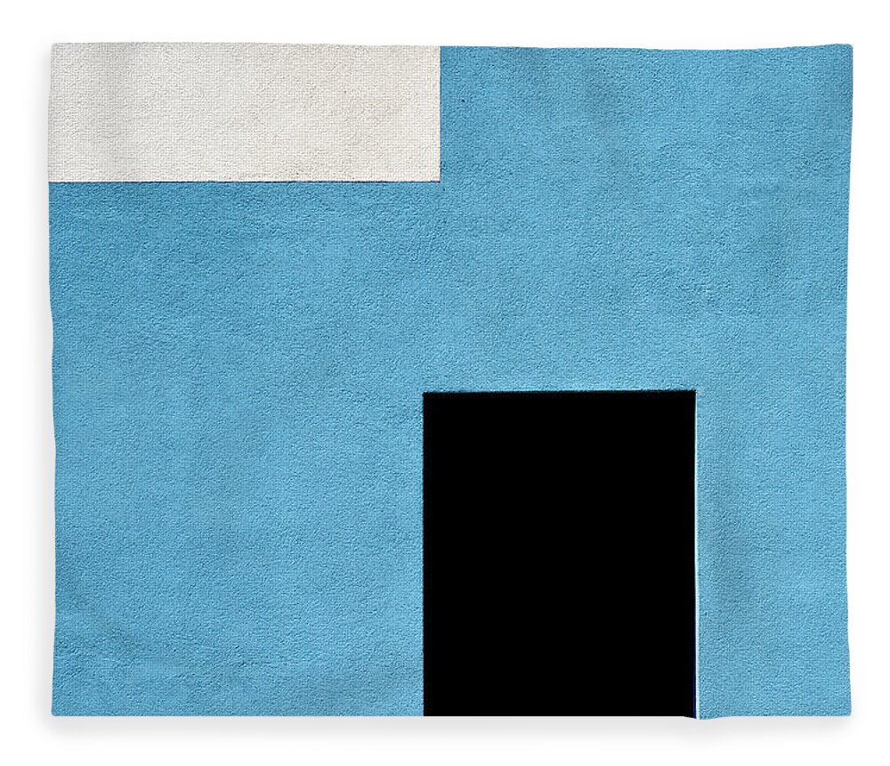 Urban Fleece Blanket featuring the photograph Black and White on Blue by Stuart Allen