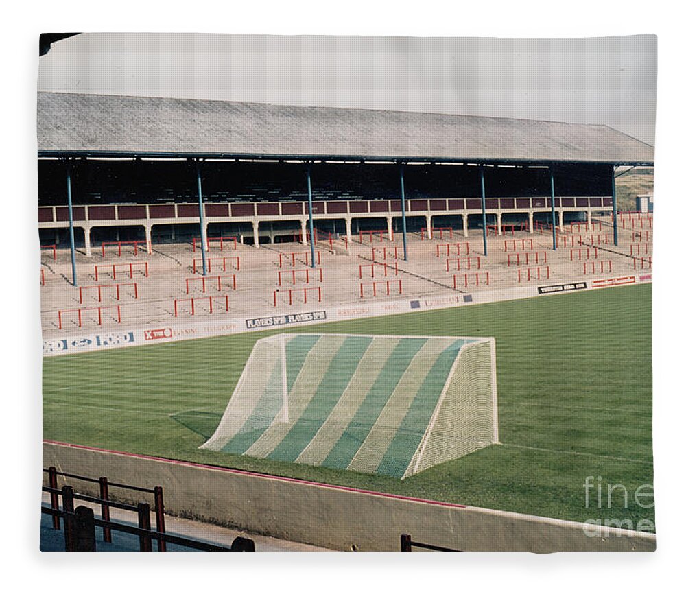 Blackburn Rovers Fleece Blanket featuring the photograph Blackburn - Ewood Park - East Stand Riverside 1 - 1980s by Legendary Football Grounds