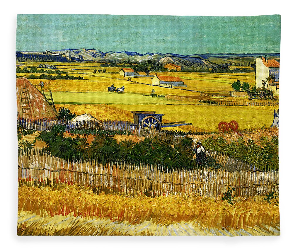 Post Modern Fleece Blanket featuring the digital art Blend 17 van Gogh by David Bridburg