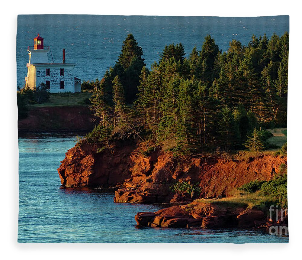 Blockhouse Point Fleece Blanket featuring the photograph Blockhouse Point Lighthouse by Doug Sturgess
