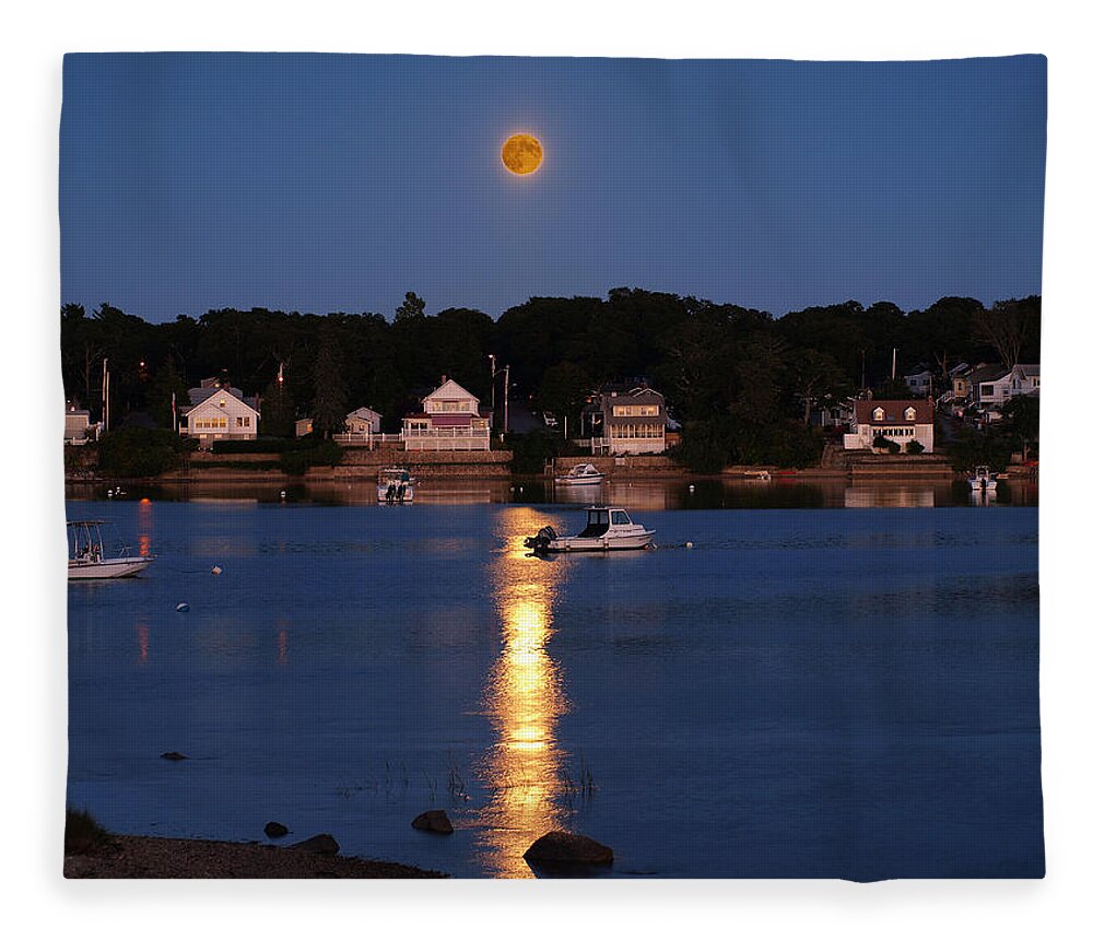 Cape Cod Fleece Blanket featuring the photograph Blood Moon by Bruce Gannon