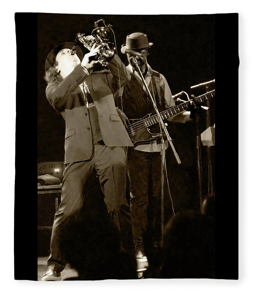 Sax Fleece Blanket featuring the photograph Blow Boney Blow by Leon deVose