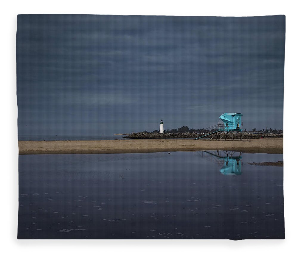 Seascape Fleece Blanket featuring the photograph Blue and Grey by Lora Lee Chapman