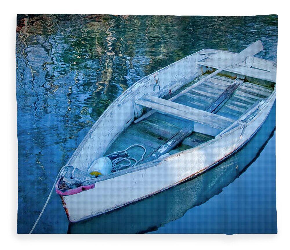 Rowboat Fleece Blanket featuring the photograph Blue Bell by Jeff Cooper