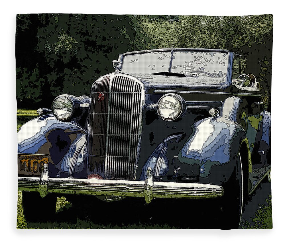 1936 Buick Fleece Blanket featuring the photograph Blue Boy by James Rentz