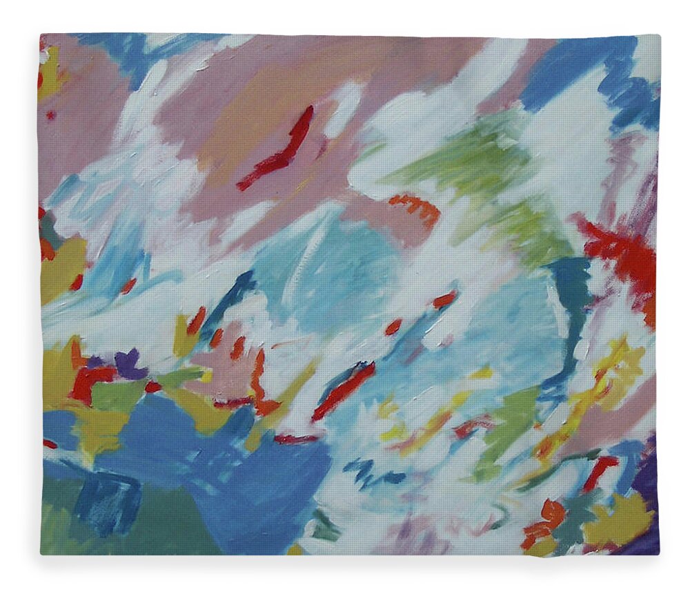 Abstract Fleece Blanket featuring the painting Blue Butterfly by Stan Chraminski