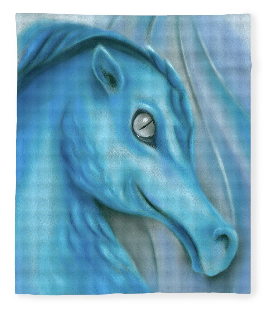 Mythical Creature Fleece Blanket featuring the painting Blue Dragon by MM Anderson