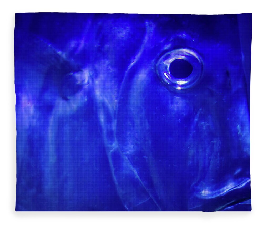 Fish Fleece Blanket featuring the photograph Blue Fish by Jeff Phillippi