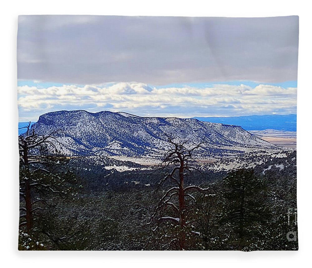Southwest Landscape Fleece Blanket featuring the photograph Blue Hill by Robert WK Clark