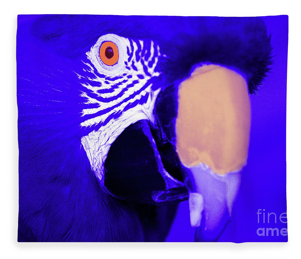 Blue Fleece Blanket featuring the photograph Blue Parrot by Rich Collins