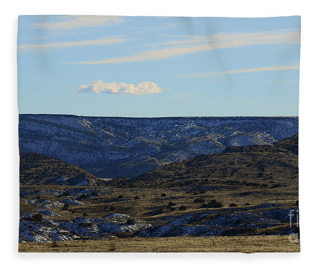 Southwest Landscape Fleece Blanket featuring the photograph Blue plateau by Robert WK Clark