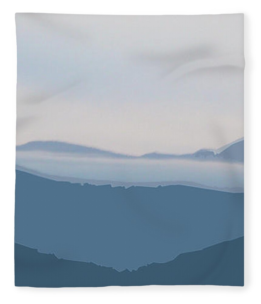 Landscape Fleece Blanket featuring the digital art Blue Ridge Above the Clouds by Gina Harrison