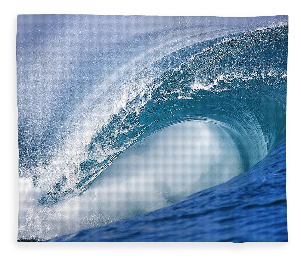 Sea Fleece Blanket featuring the photograph Blue Rush by Sean Davey