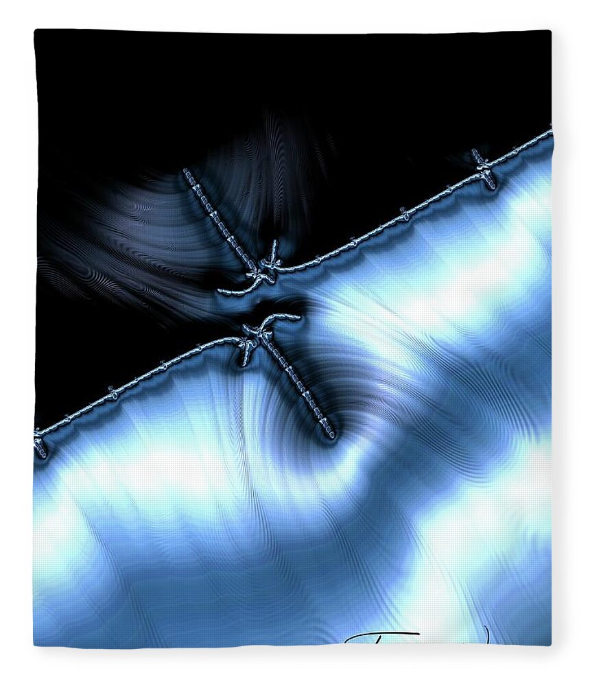 Abstract Fleece Blanket featuring the photograph Blue Torque by Keith Lyman