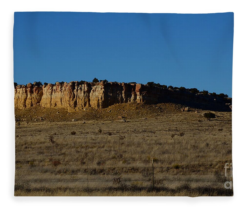 Southwest Landscape Fleece Blanket featuring the photograph Bluff at dusk by Robert WK Clark