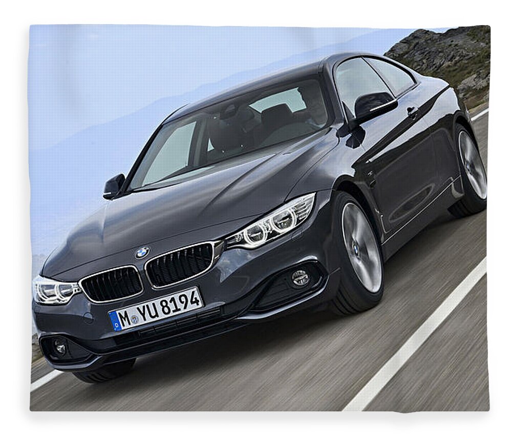 Bmw 4 Series Coupe Fleece Blanket featuring the digital art BMW 4 Series Coupe by Maye Loeser