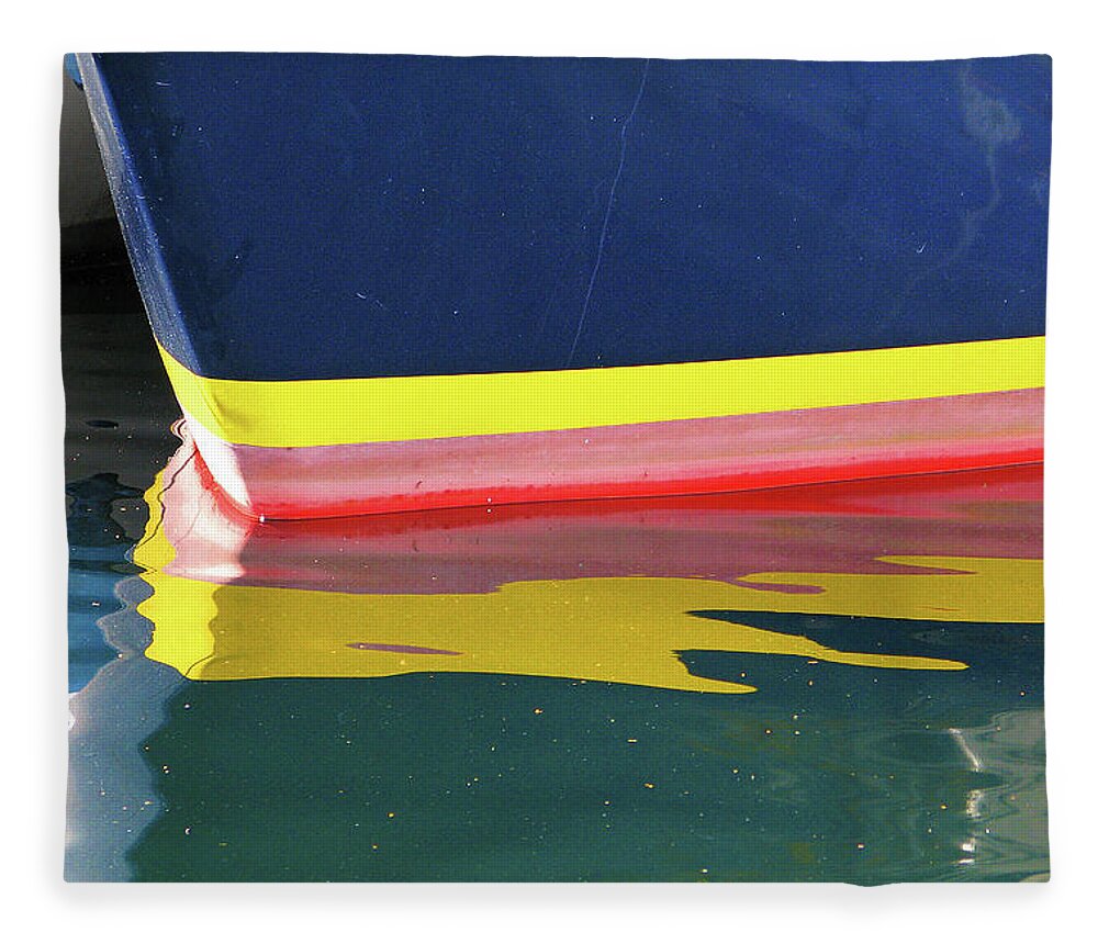Blue Fleece Blanket featuring the photograph Boat Reflection by Ted Keller