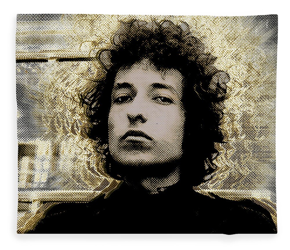 Bob Dylan Fleece Blanket featuring the painting Bob Dylan 2 by Tony Rubino