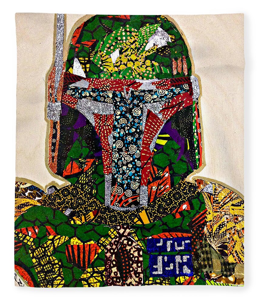 Boba Fett Fleece Blanket featuring the tapestry - textile Boba Fett Star Wars Afrofuturist Collection by Apanaki Temitayo M